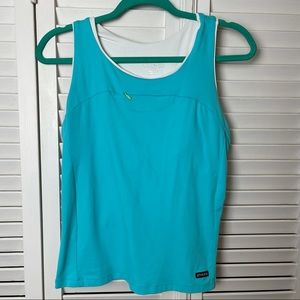 Athleta Aqua Racerback Zipper Pocket Tank Top